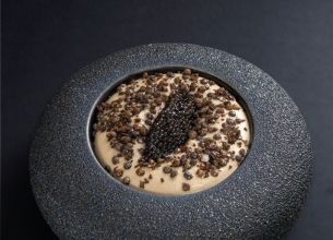 Lentilles vertes de la ferme Sain’Biose en trois textures, caviar osciètre (Louis Festa)