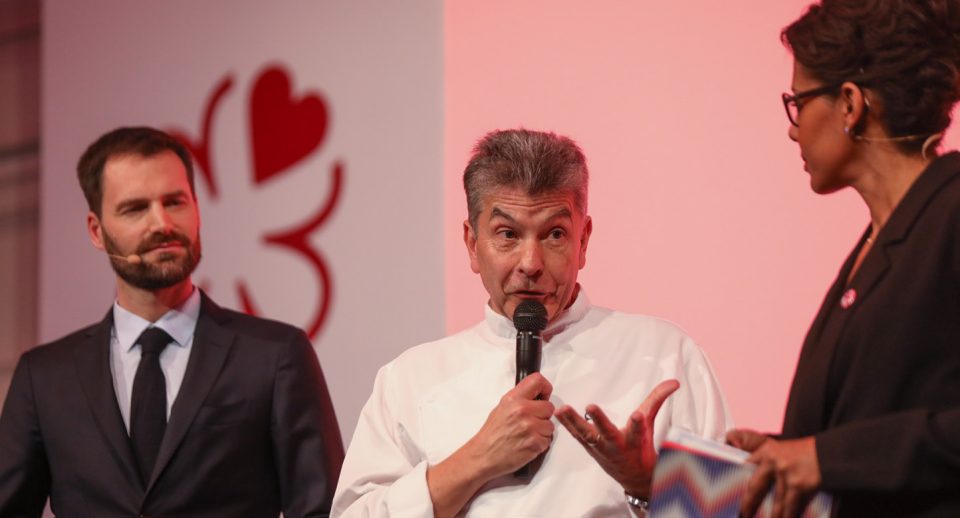 Cérémonie des étoiles du guide Michelin 2019 animée par Audrey Pulvar, ici Régis Marcon DR
