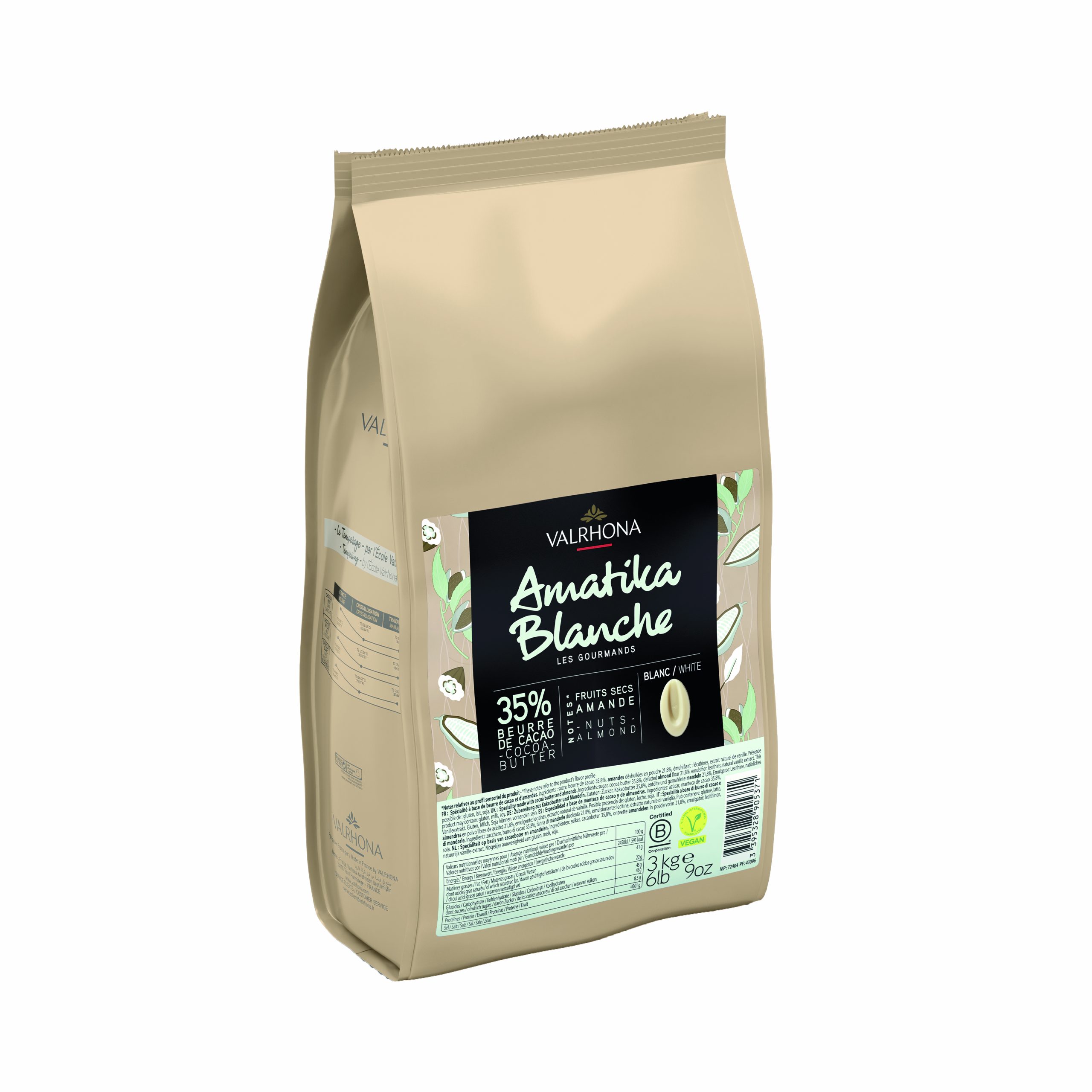 Amatika Blanche 35%, nouvelle couverture végétale par Valrhona