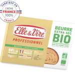 Lancement du Beurre Extra Sec Bio 84% origine France par Elle&Vire Professionnel
