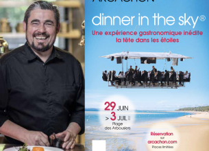 Le retour de Dinner in the sky… à Arcachon avec Stéphane Carrade