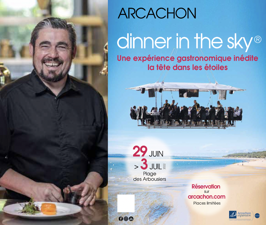 Le retour de Dinner in the sky… à Arcachon avec Stéphane Carrade