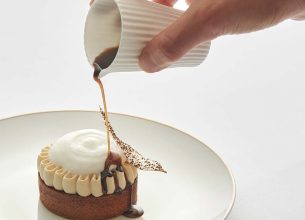 Tartelette cappuccino, café du Brésil, mousse lactée (Le Bellevue)