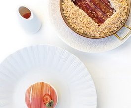 Rhubarbe, fraise et lait ribot
