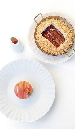 Rhubarbe, fraise et lait ribot