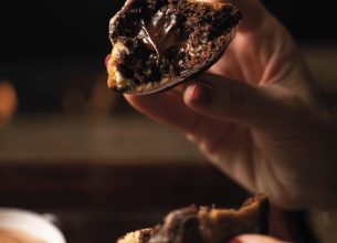 Madeleines marbrées vanille et chocolat, cœur caramel chocolat (Bibliothèque)