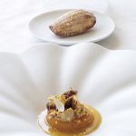 Golden du Pilat, cuite en papillote, gel caramel et glace vanille citronnée