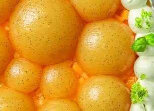 Entremets ananas, gingembre et basilic
