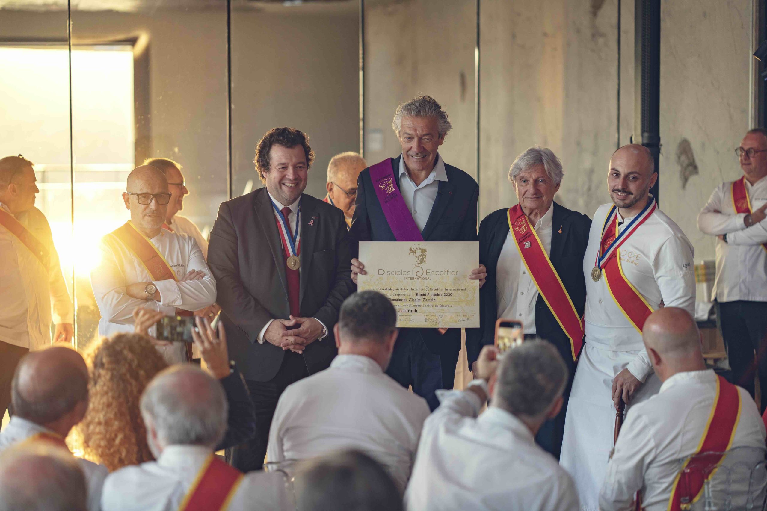 Six nouveaux Disciples d’Escoffier intronisés au Clos du Temple